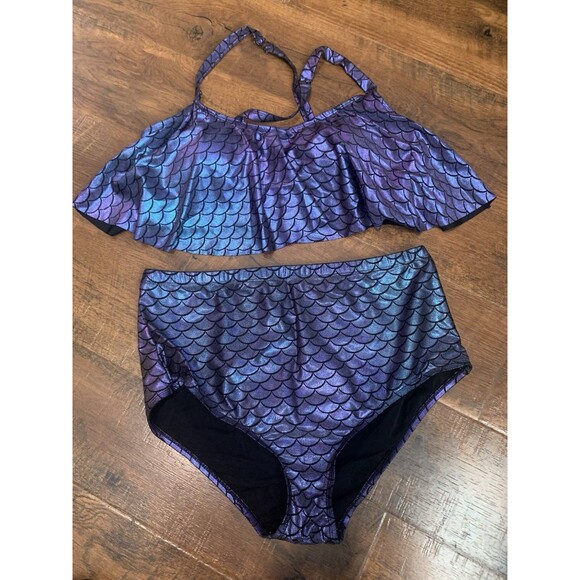 Torrid Other - Torrid Plus Size Iridescent Purple Mermaid Pattern 2 Piece Bikini Size 1